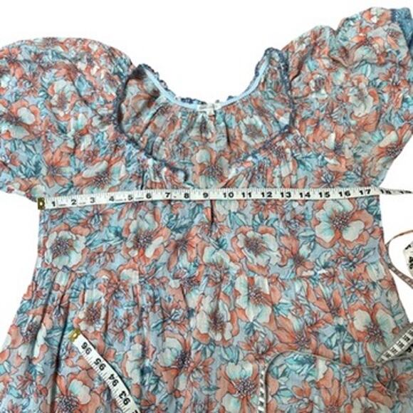 Poupette St Barth Pastel Floral Feminine Maxi Dress Boho Cottagecore, Small - Picture 6 of 6